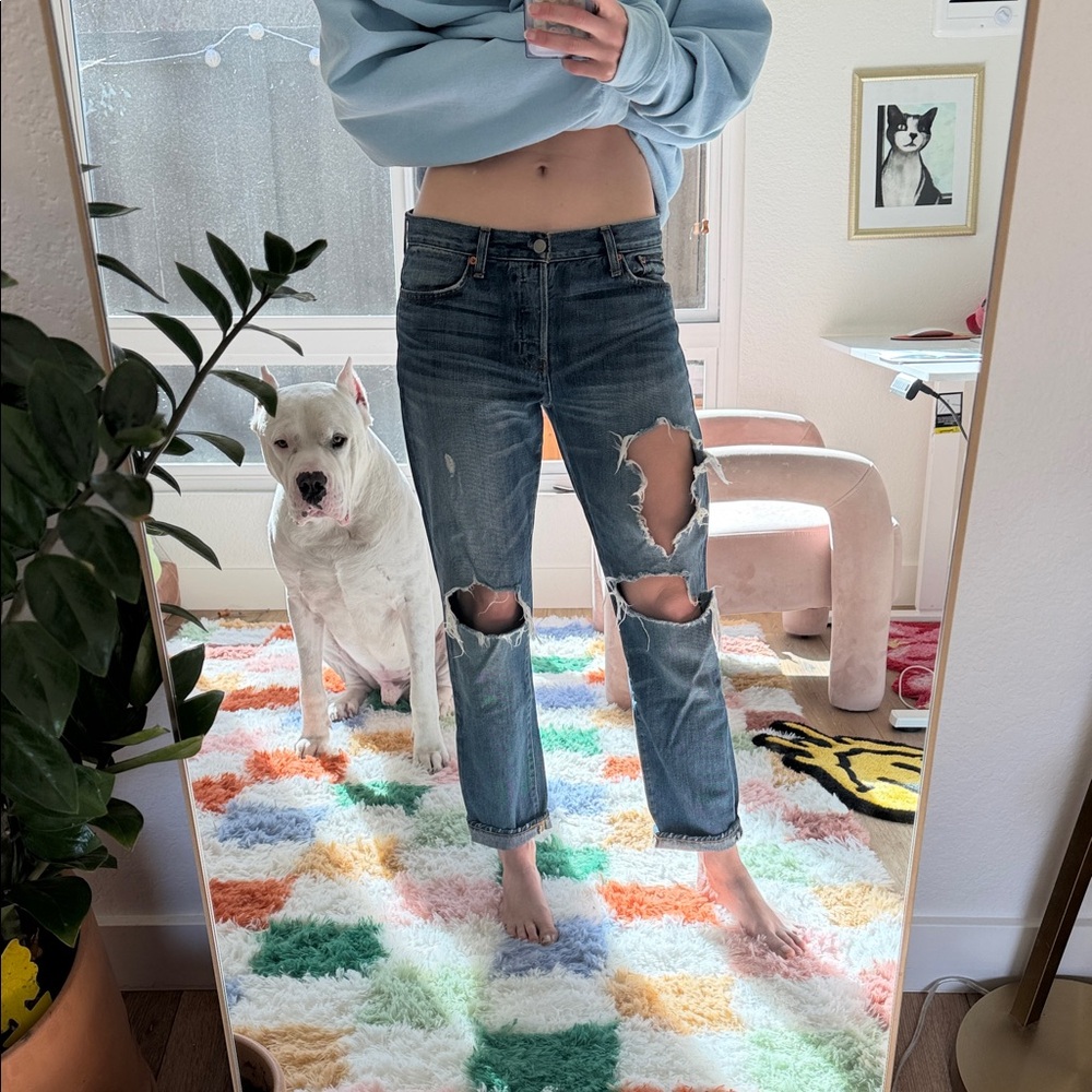 Distressed GAP 1969 Women's Blue Jeans